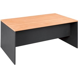 OM Desk W1800 x D900 x H720mm Beech Charcoal (Freight Applies)