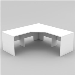 OM Classic 3 Piece Corner Desk 1500Wx1500Wx600mmD All White (Freight Applies)