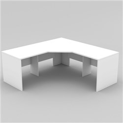 OM Classic 3 Piece Corner Desk 1800Wx1800Wx700mmD All White (Freight Applies)