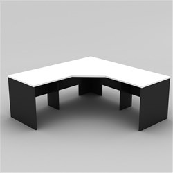 OM Classic 3 Piece Corner Desk 1800Wx1800Wx700mmD White and Charcoal (Freight Applies)