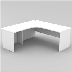 OM Classic Radial Corner Desk 1800Wx1800Wx700mmD All White (Freight Applies)