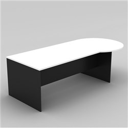 OM Classic P Shape Desk 720Hx 2100Wx900/1050mmD White and Charcoal (Freight Applies)