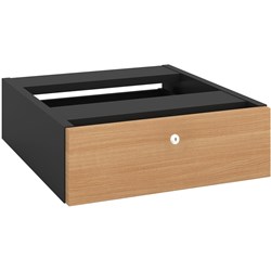 OM FIXED DRAWER Beech Charcoal W464xD400xH145mm (Freight Applies)