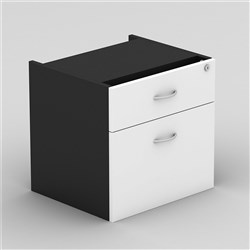 OMClassicFixedPedestal 1Drawer 1File 450Hx464Wx400mmD White & Charcoal (Freight Applies)