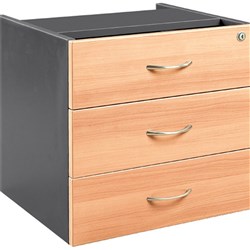 OM FIXED DRAWER Beech Charcoal W464xD400xH450mm (Freight Applies)