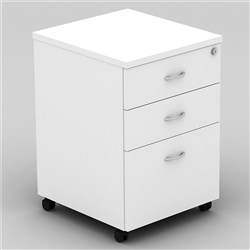 OM Classic Mobile Pedestal 1 Filing 2 Stationery Drawers All White (Freight Applies)