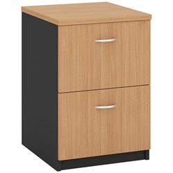 OM FILING CABINET W468xD510xH720mm Beech& Charcoal (Freight Applies)