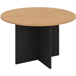 OM Classic Round Meeting Table 720Hx1200mm Diameter Beech & Charcoal (Freight Applies)