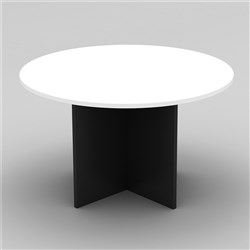 OM Classic Round Meeting Table 720Hx900mm Diameter White & Charcoal (Freight Applies)