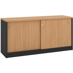 OM CREDENZA W1800 x D450 x H720mm Beech Charcoal