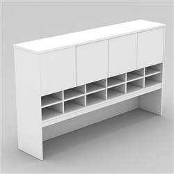 OM Classic Desk Storage Hutch 1080Hx1800Wx325mmD All White (Freight Applies)