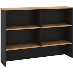 OM Classic Desk Hutch 1080Hx1500Wx325mmD 4 Shelf Beech&Charcoal Freight Applies