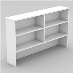 OM Classic Desk Hutch 1080Hx1500Wx325mmD 4 Shelf All White (Freight Applies)