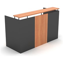 OM Classic Reception Counter Desk 1100Hx1800Wx750mmD Cherry and Charcoal