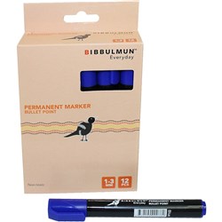 Bibbulmun 270 Permanent Marker Bullet 1-3mm Blue Box 12