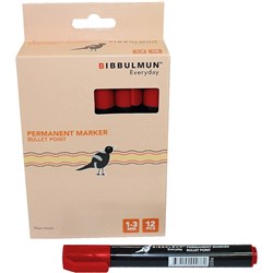 Bibbulmun 270 Permanent Marker Bullet 1-3mm Red Box 12