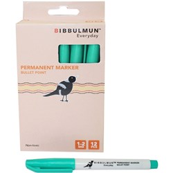 Bibbulmun 100 Permanent Marker Bullet 1-2mm Green Box 12
