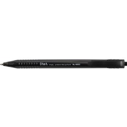 Stat Retractable Ballpoint Pen Medium 1mm Black Box 12