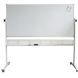 Rapidline Porcelain Mobile Whiteboard 1500x1200mm Aluminium Frame