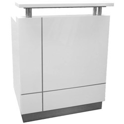 RECEPTIONIST COUNTER W 880 x D 690 x H 1150mm Gloss White (Freight Applies)