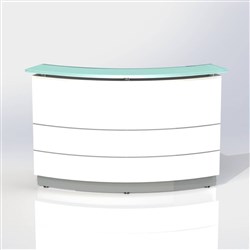 POLARIS RECEPTION COUNTER W 1800 x D 805 X H 1120mm Gloss White (Freight Applies)