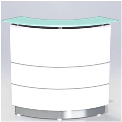 POLARIS RECEPTION COUNTER W 920 x D 805 x H 835mm Gloss White (Freight Applies)