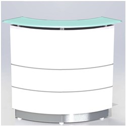 POLARIS RECEPTION COUNTER W 900 x D 900 X H 1120mm Gloss White(Freight Applies)