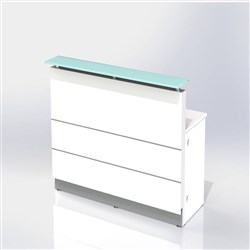 POLARIS RECEPTION COUNTER W 900 x D 805 X H 1120mm Gloss White (Freight Applies)