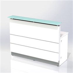 POLARIS RECEPTION COUNTER W 1200 x D 805 X H 1120mm Gloss White (Freight Applies)