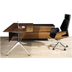 NOVARA DESK W 2350 x D 1850 x H 750mm Zebrano (Freight Applies)