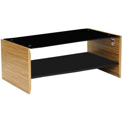 NOVARA COFFEE TABLE W 1200 x D 600 x H 430mm Zebrano/Black (FreightApplies)