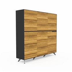 NOVARA CABINET W 1825 x D 425 x H 1750mm Zebrano/Black (FreightApplies)