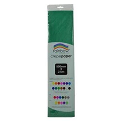 Rainbow Crepe Paper 500mmx2.5m Emerald