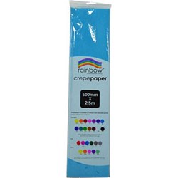 Rainbow Crepe Paper 500mmx2.5m Light Blue