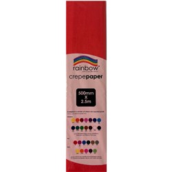 Rainbow Crepe Paper 500mmx2.5m Red