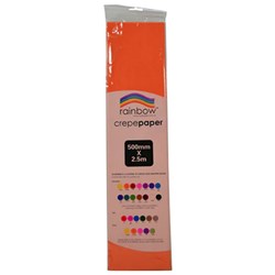 Rainbow Crepe Paper 500mmx2.5m Orange