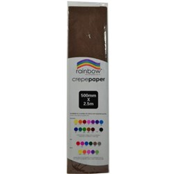 Rainbow Crepe Paper 500mmx2.5m Dark Brown