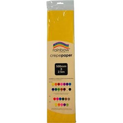 Rainbow Crepe Paper 500mmx2.5m Yellow