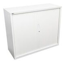 Rapidline GO Tambour Door Cupboard Includes 2 Shelves 1200W x 473D x 1200mmH White C