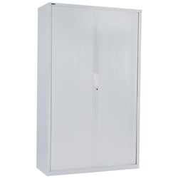Rapidline GO Tambour Door Cupboard Includes 5 Shelves 900W x 473D x 1981mmH White C