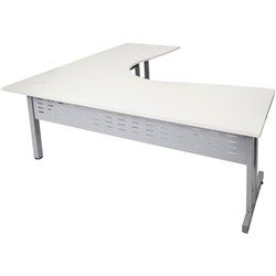 Rapidline C Leg Corner Workstation 1800/1500W x 700D x 730mmH White/Silver
