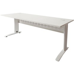 Rapid Span Open Straight Desk 1200Wx700mmD Modesty Panel White Top White Steel Frame