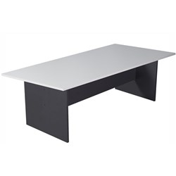 Rapidline Rectangle Boardroom  3200W x 1200D x 730mmH White Top Ironstone Base