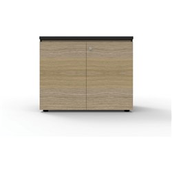 Infinity Swing 2 Door Storage Cupboard 730Hx900Wx600mmD Natural Oak with Black Edge