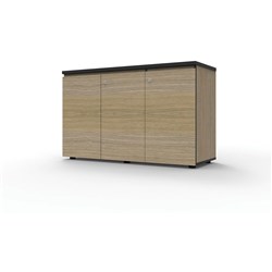 Infinity Swing 3 Door Storage Cupboard 730Hx1200Wx450mmD Natural Oak with Black Edge