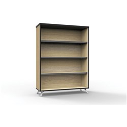 Rapid Infinity Bookcase 1200Hx900Wx315mmD 3 Shelf Natural Oak with Black Edge