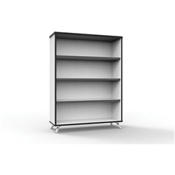 Rapid Infinity Bookcase 1200Hx900Wx315mmD 3 Shelf Natural White with Black Edge