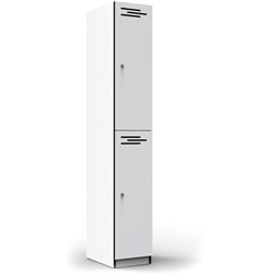 Rapidline Infinity Melamine 2 Door Locker 305Wx455Dx1850mmH White with Black Edging