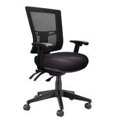 Buro Metro II 24/7 Mid Back Chair W Arms Nylon Base Seat Slide Mesh Back (FreightApp)