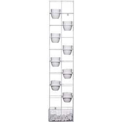 Rapidline Rapid Bloom Vertical Garden 395W x 210D x 1940mmh Includes Pots and Stones White